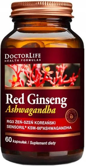 Doctor Life Czerwony Żeń szeń Ashwagandha 60kaps