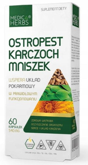 Medica Herbs Ostropest Karczoch Mniszek 60kapsułek