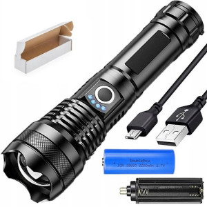 Mocna Latarka Taktyczna Led Xhp50 Zoom Wojskowa