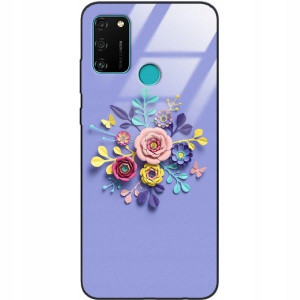 Etui Glass do HUAWEI HONOR 9A Wakacje Kwiaty Wzory