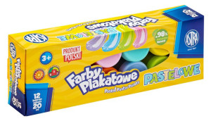 Farby Plakatowe Pastelowe Szkolne Astra 12 Kolorów