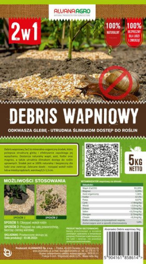 Debris wapniowy 2w1 – na ślimaki – 5 kg AlvanaEko