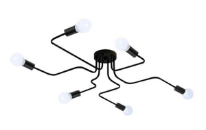 Żyrandol Lampa Wisząca 6 Pkt Światła E27 60w Czarny Zd74f