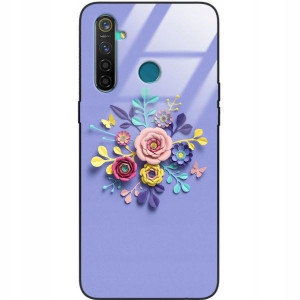 Etui Glass do REALME 5 Wakacyjne Kwiatowe Wzory