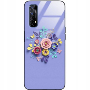 Etui Glass do REALME 7 Wakacyjne Kwiatowe Wzory