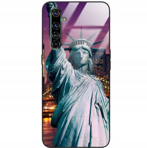 Etui Glass Do REALME X50 PRO Podróże Świat Wzory