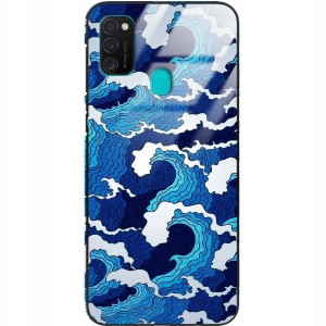 Etui Glass do SAMSUNG M21 Wakacyjne Kwiatowe Wzory