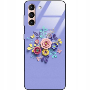 Etui Glass do SAMSUNG S21 5G Wakacje Kwiaty Wzory