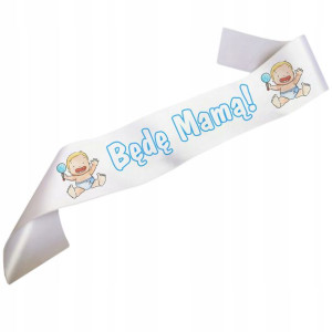 Szarfa Będę Mamą Baby Shower Przyszła Mama