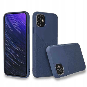 Etui Guma Skóra Huawei P Smart 2019 Granatowy