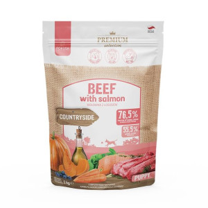 POKUSA Wołowina z  łososiem puppy 1kg PREMIUM SELECTION