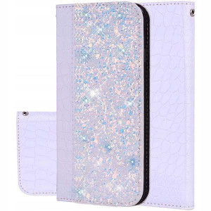 Etui Magnet Klapka Brokat Do Samsung A70s Biały