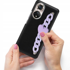 Etui Mat Blink Do HUAWEI HONOR 50 Łańcuszek Serce