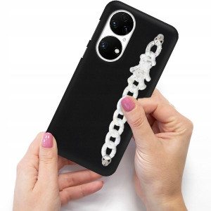 Etui Mat Blink do HUAWEI P50 Obudowa Łańcuszek Miś
