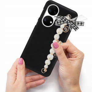 Etui Mat Blink Do HUAWEI P50 Łańcuszek z Kokardką
