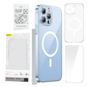 Etui Baseus Magnetic Crystal Clear Apple iPhone 14 Pro (transparentne) + sz