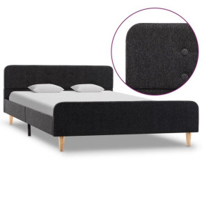 Rama łóżka, ciemnoszara, płótno konopne, 120 x 200 cm