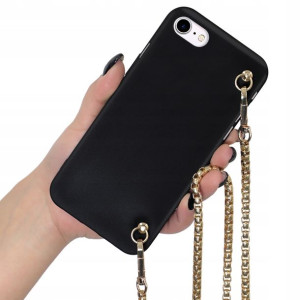 Etui Mat Blink do iPHONE SE2 Długi Złoty Łańcuszek