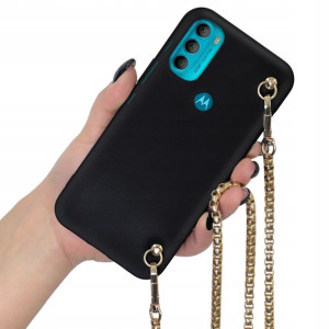 Etui Mat Blink do MOTOROLA G71 5G Złoty Łańcuszek