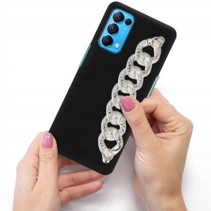 Etui Mat Blink Do OPPO RENO 5 4G Srebrny Łańcuszek