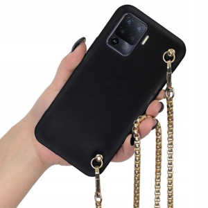 Etui Mat Blink do OPPO RENO 5 LITE Złoty Łańcuszek