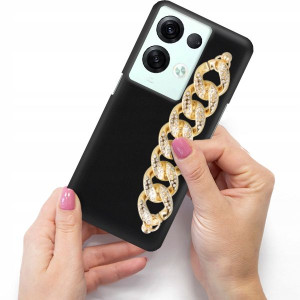 Etui Mat Blink Do OPPO RENO 8 PRO Złoty Łańcuszek