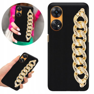 Etui Mat Blink do OPPO RENO 8T 4G Złoty Łańcuszek