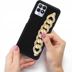 Etui Mat Blink Do REALME 8i Case Złoty Łańcuszek