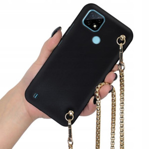 Etui Mat Blink do REALME C21 Długi Złoty Łańcuszek
