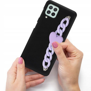 Etui Mat Blink Do SAMSUNG A22 4G Łańcuszek Serce
