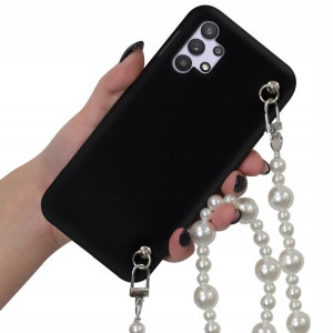 Etui Mat Blink do SAMSUNG A32 4G Łańcuszek Perły