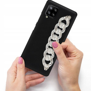 Etui Mat Blink Do SAMSUNG A42 5G Srebrny Łańcuszek