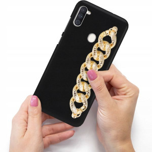 Etui Mat Blink Do SAMSUNG M11 Case Złoty Łańcuszek