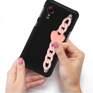 Etui Mat Blink Do SAMSUNG XCOVER 5 Róż Łańcuszek
