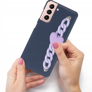 Etui Mat Blink Granat do SAMSUNG S21 5G Łańcuszek