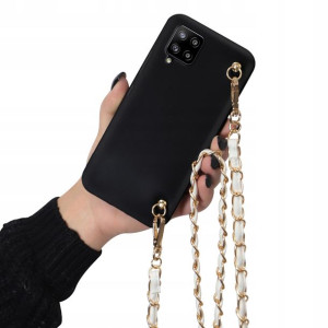 Etui Mat Blink SAMSUNG A42 Długi Biały Łańcuszek