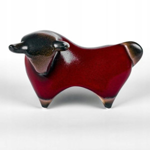 Ceramiczna figurka byk czerwony