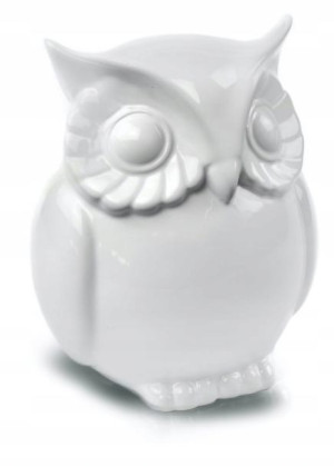 Figurka porcelanowa duża biała sowa