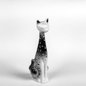 Dekoracyjny lampion kot ceramiczny Mały