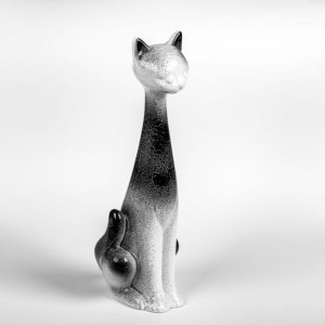 Dekoracyjna figurka kot ceramiczny Średnia