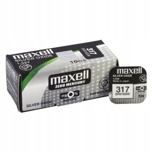 Bateria srebrowa MAXELL 317 SR516SW SR62 1.55V 11,5 mAh 10 SZTUK