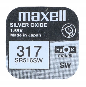 Bateria srebrowa MAXELL 317 SR516SW SR62 1.55V 11,5 mAh 1 SZTUKA