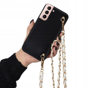 Etui Mat Blink SAMSUNG S21 Długi Biały Łańcuszek