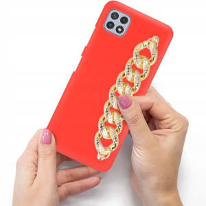 Etui Mat Czerwone Blink do SAMSUNG A22 5G Cyrkonie