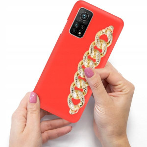 Etui Mat Czerwone Blink do XIAOMI Mi 10T Łańcuszek