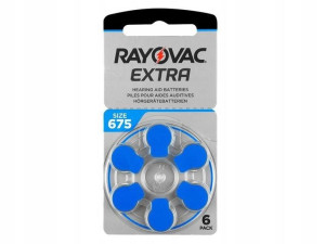 Bateria do aparatów słuchowych RAYOVAC 675 CYNKOWO-POWIETRZNA 1.45V 6 SZTUK