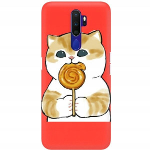 Etui Mat Czerwony do OPPO A9 2020 Kreskówki Wzory