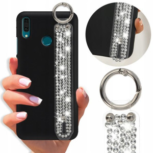 Etui Mat Diamenty Pasek do HUAWEI Y9 2019 Ochronne