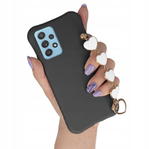 Etui Mat do SAMSUNG A33 5G Biały Łańcuszek Serca