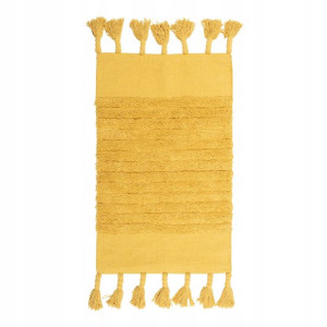 Żółty Dywan Boho Z Frędzlami Bawełniany 60x100